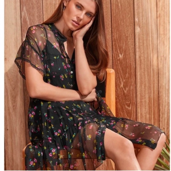 Johnny Was Dresses & Skirts - Johnny Was Natalia Sheer Tiered Mini Dress